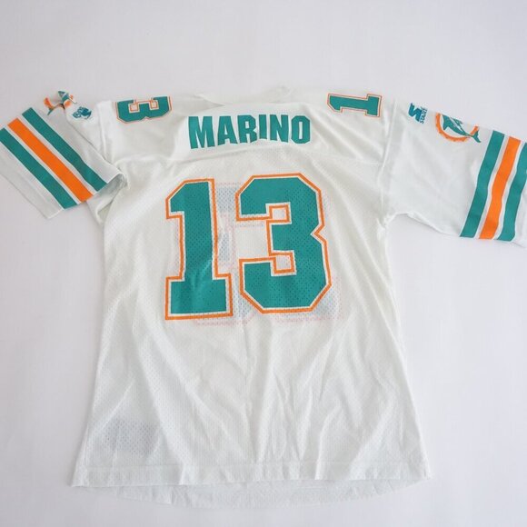 VTG '95 Starter Miami Dolphins Dan Marino #13 White Teal NFL Football Jersey 46M - Picture 10 of 11
